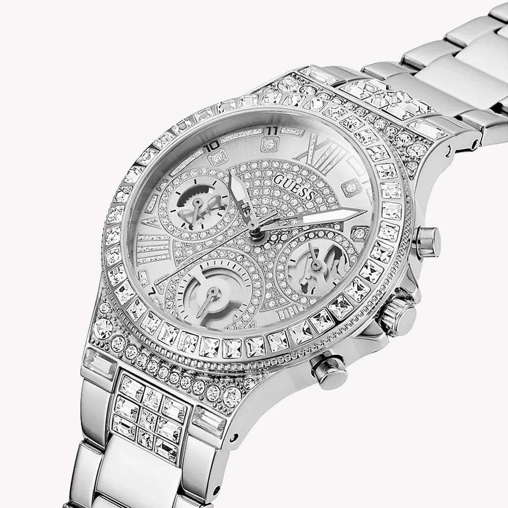 Guess Women's Silver Stainless Steel Watch, Silver Dial | Gw0320l1 by i-watch