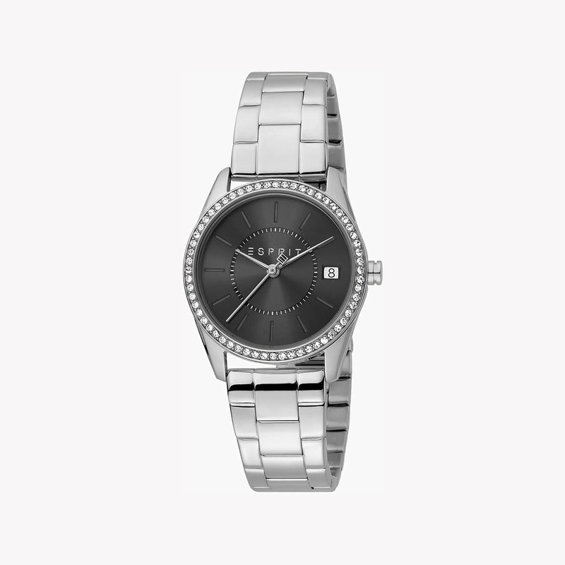 Esprit Women's Silver Stainless Steel Watch, Black Dial | Es1l091m0015 by i-watch