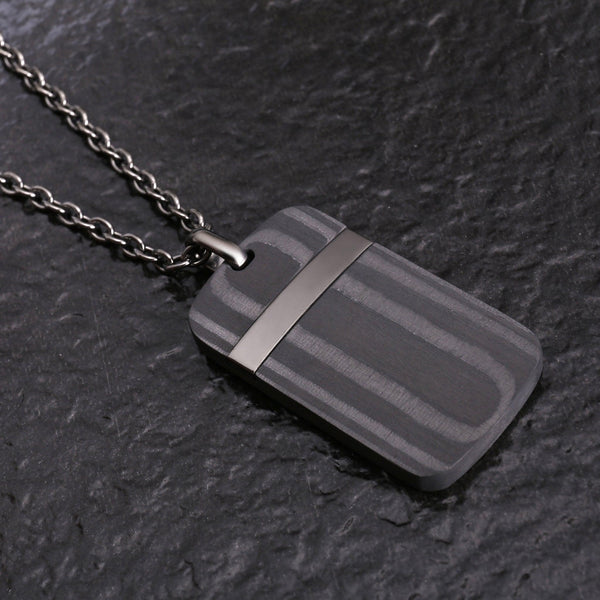 Zink Men's Stainless Steel & Carbon Fiber Necklace | Zjpd0178