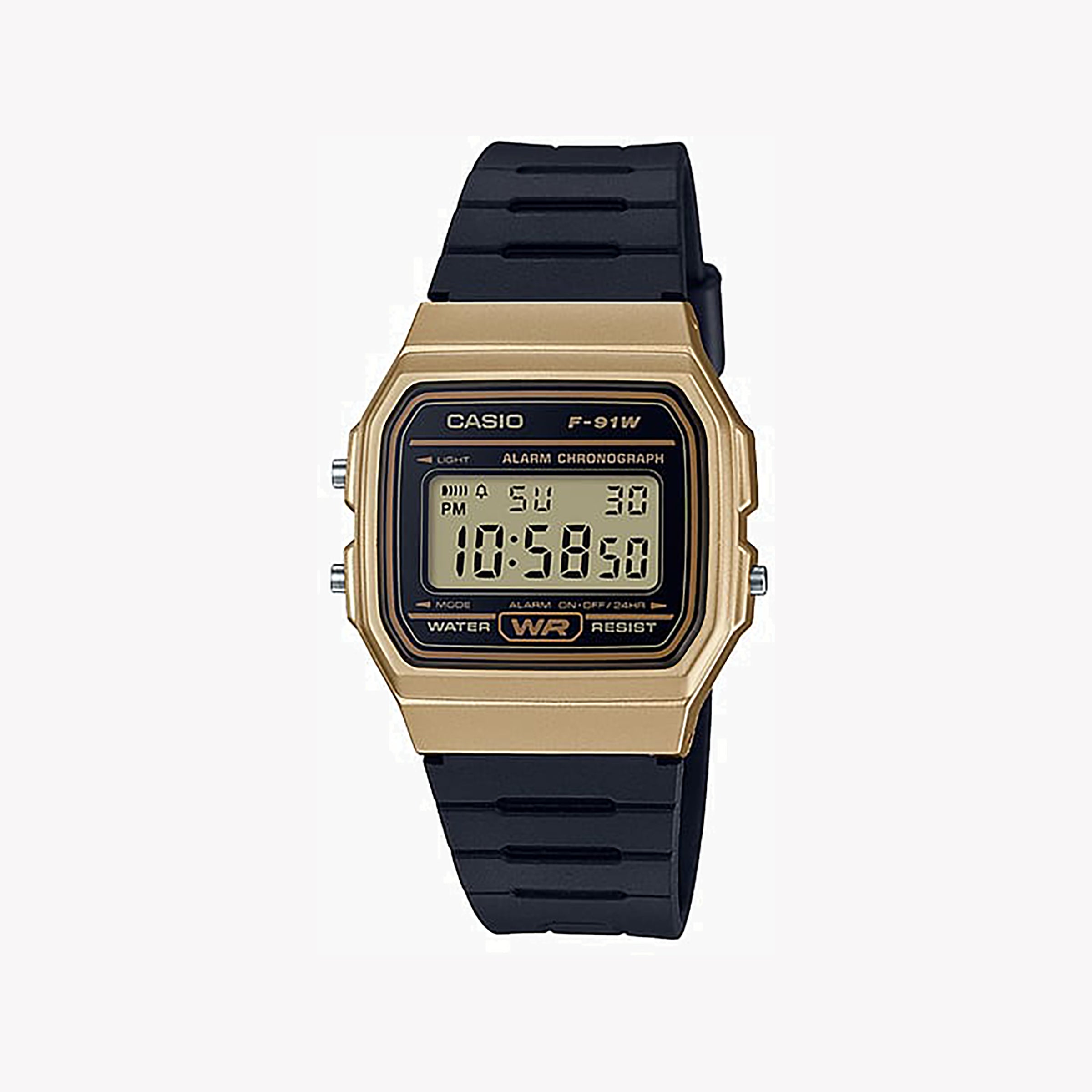 CASIO F-91WM-9A ADVENTURE TIMEKEEPER - STYLISH GOLD & BLACK DIGITAL WATCH for Men