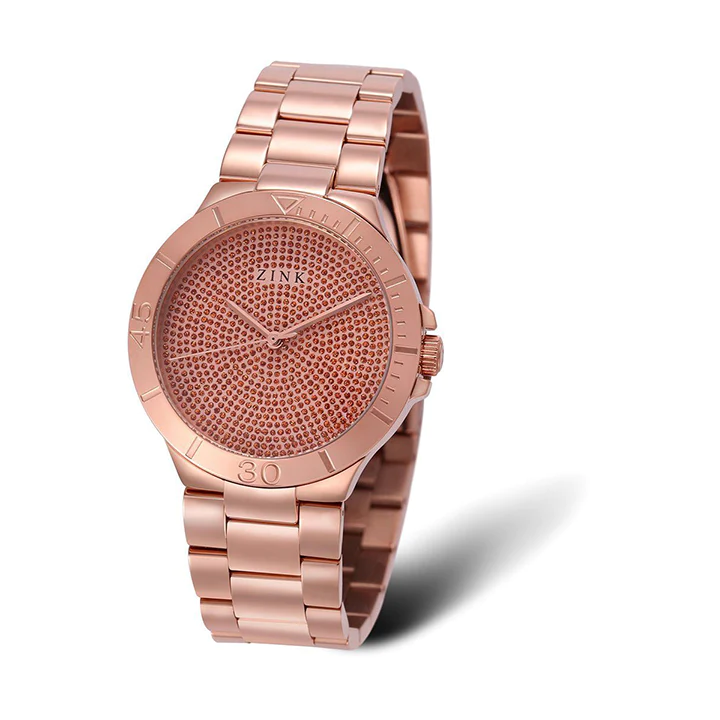 Zink Women's Watch With Rose Gold Stainless Steel Case And Rose Gold Stainless Steel Band by i-watch