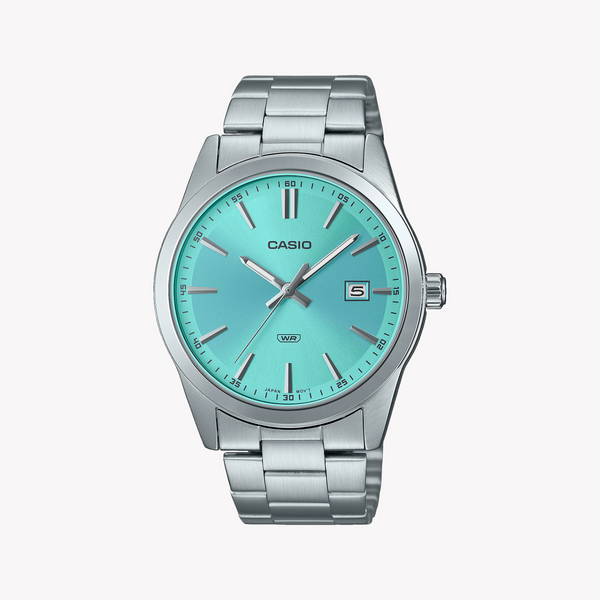Casio Mtp-Vd03d-2a3udf - Bold Blue Elegance Men's Stainless Steel Watch With Date Display & Water Resistance by i-watch