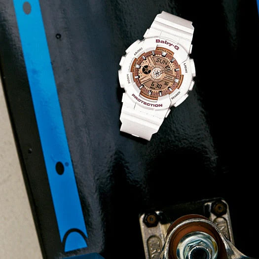 Baby-G Women's White Resin Watch, Digital Dial | Ba-110-7a1dr by i-watch