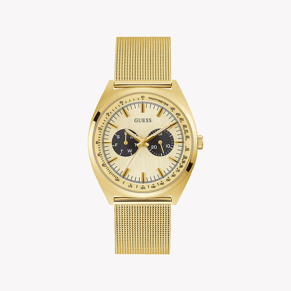 Guess Men's Gold Stainless Steel Watch, Beige Dial | Gw0336g2 by i-watch