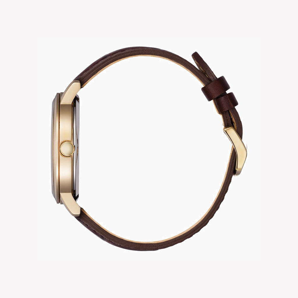 CITIZEN BM7463-12A CLASSIC ELEGANCE - BOLD SOPHISTICATION MEN'S WATCH WITH GOLD DIAL & BROWN LEATHER BAND-i-Watch-3