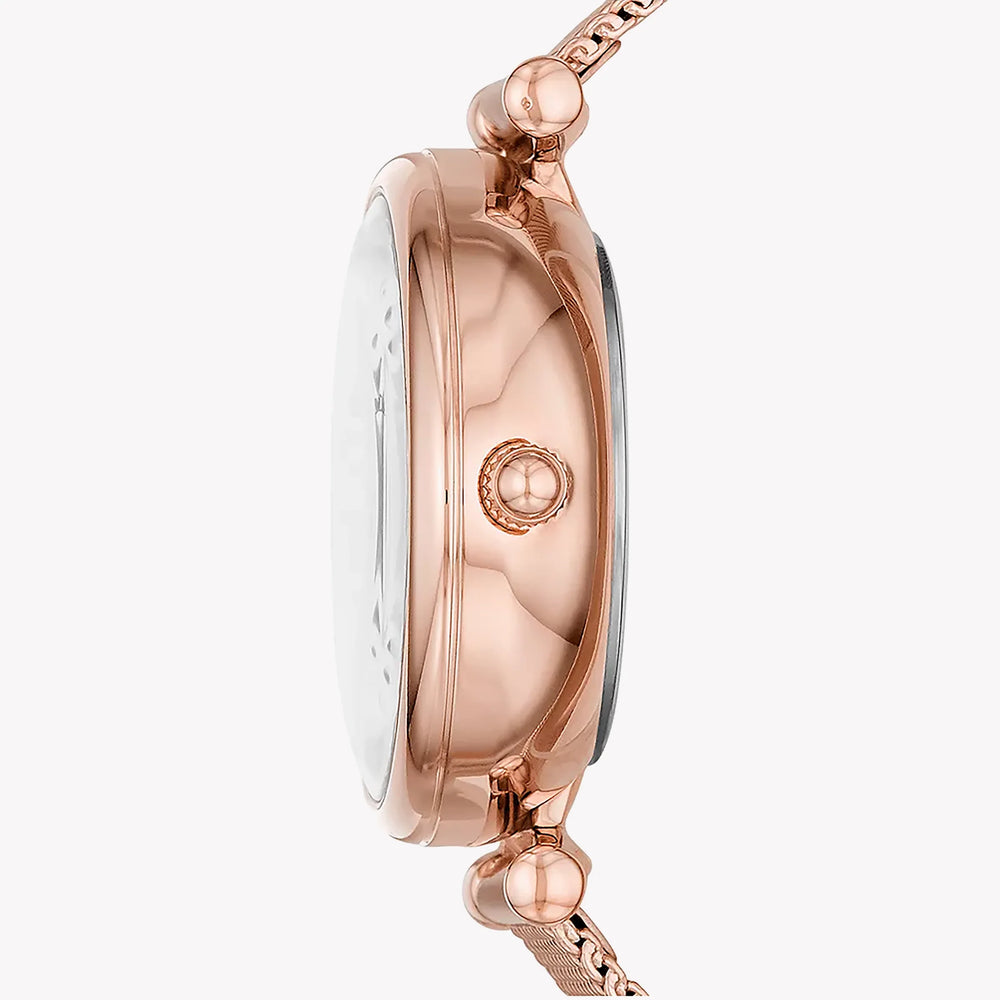 Fossil Women's Rose Gold Watch, White Mother-Of-Pearl Dial | Me3188 by i-watch