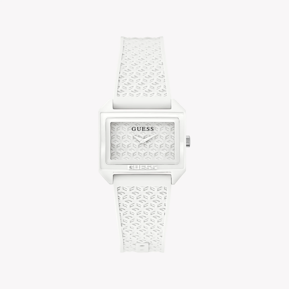 Guess Women's White Silicone Watch, Biobased Nylon Case | Gw0677l1 by i-watch