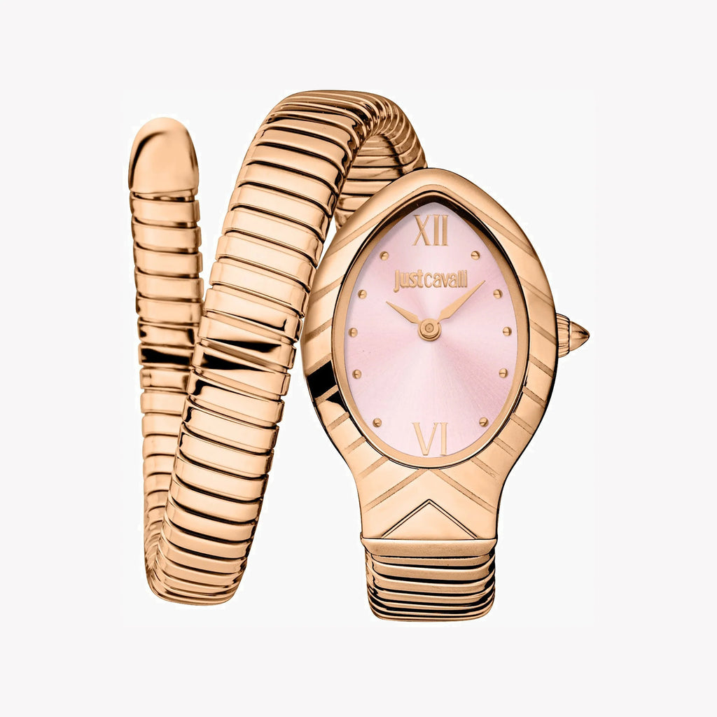 JUST CAVALLI Women's Watch with Rose Gold Stainless Steel Case and Rose Gold Stainless Steel Band