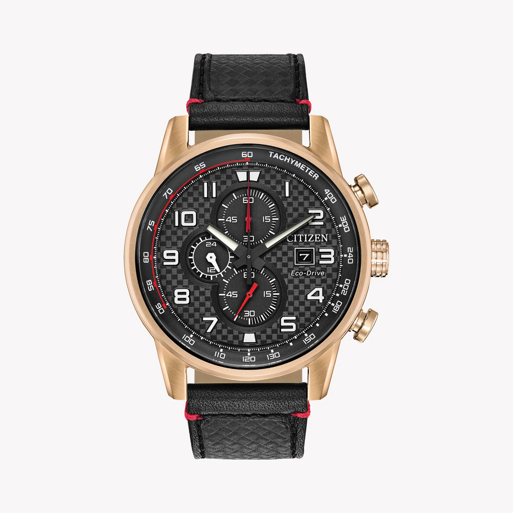 Citizen Ca0683-08e - Elegant Timekeeper - Rose Gold Stainless Steel & Black Leather Men's Watch by i-watch