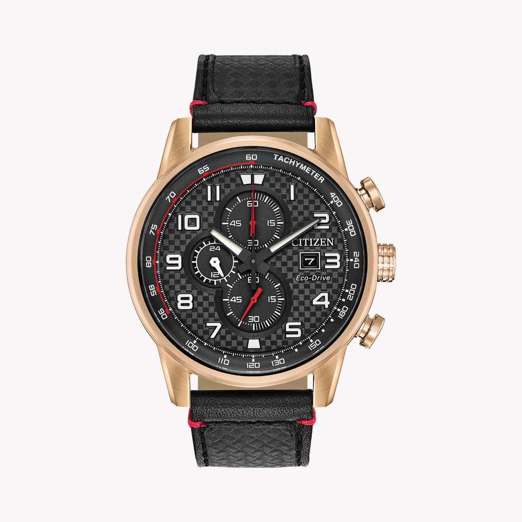 CITIZEN CA0683-08E - ELEGANT TIMEKEEPER - ROSE GOLD STAINLESS STEEL & BLACK LEATHER MEN'S WATCH-i-Watch-5