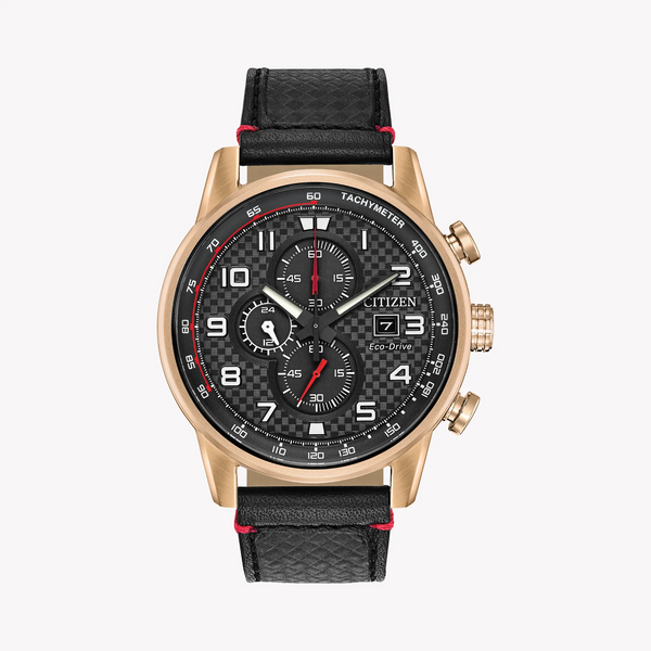 Citizen Ca0683-08e - Elegant Timekeeper - Rose Gold Stainless Steel & Black Leather Men's Watch by i-watch