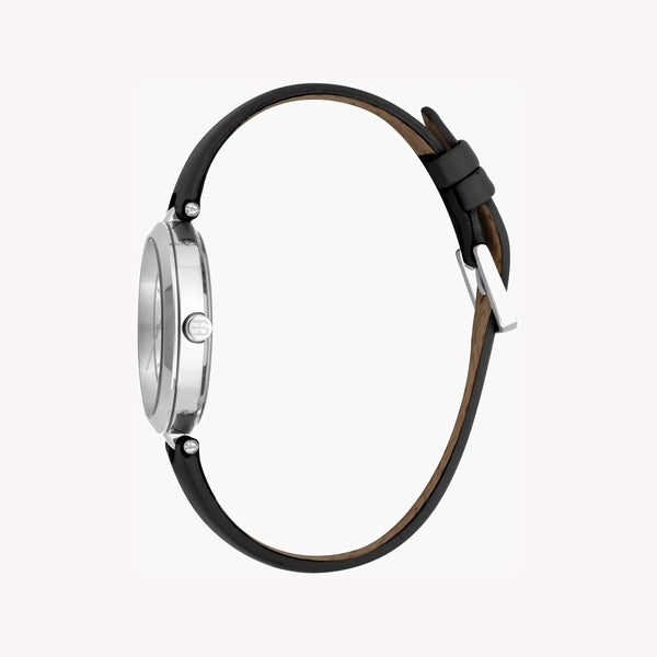 Esprit Women's Black Leather Watch, Silver Dial | Es1l063m0055 by i-watch