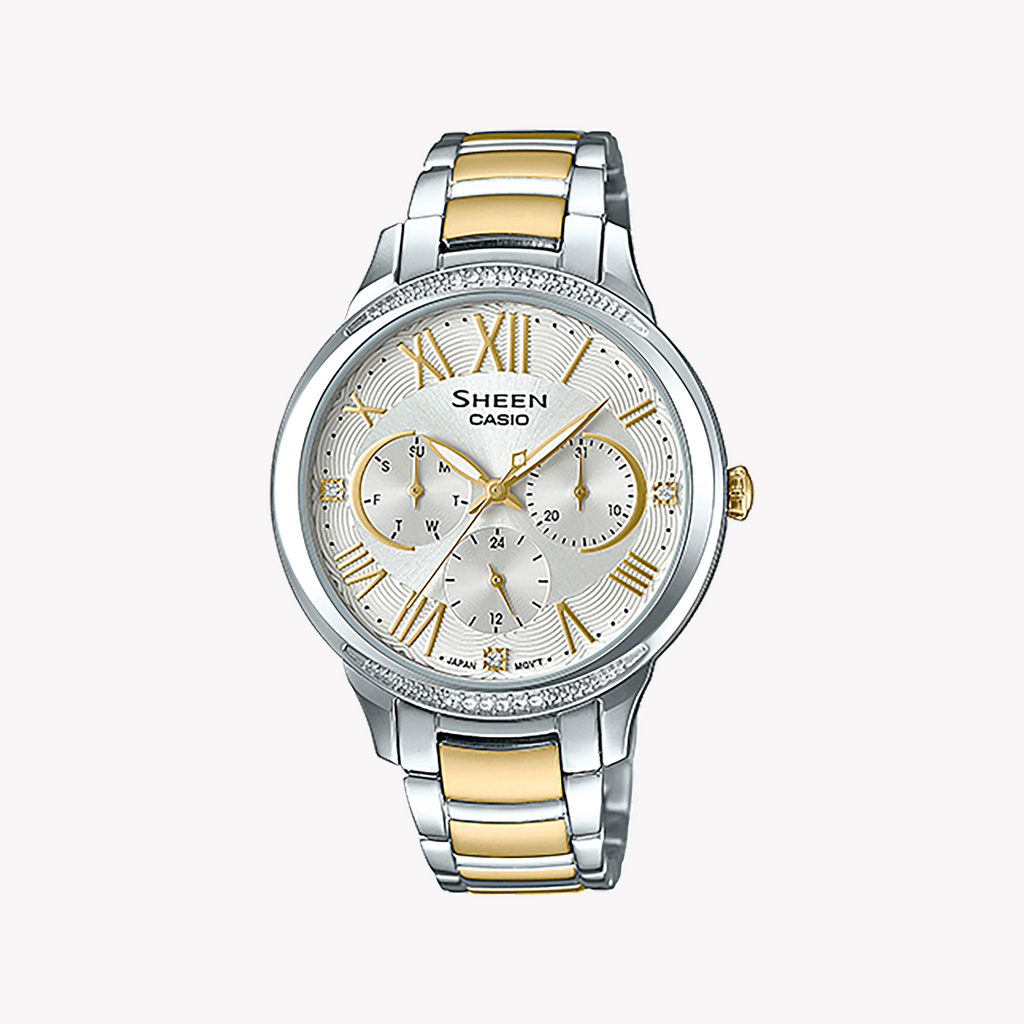 CASIO SHE-3058SG-7AUDR - ELEGANTLY SPORTY WOMEN'S WATCH WITH GOLD & SILVER ACCENTS
