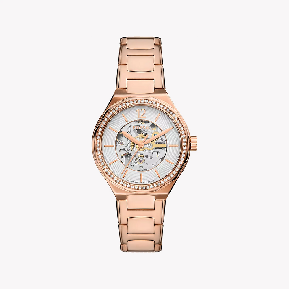 Fossil Women's Rose Gold Watch, White Dial | Bq3781 by i-watch