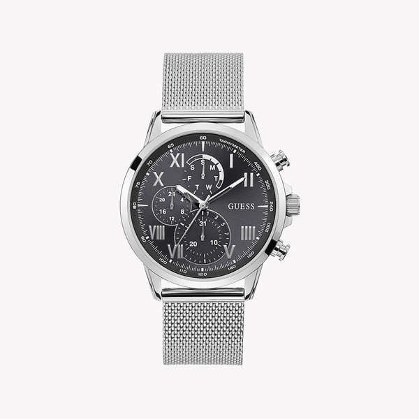 Guess Men's Silver Stainless Steel Watch, Black Dial | W1310g1 by i-watch