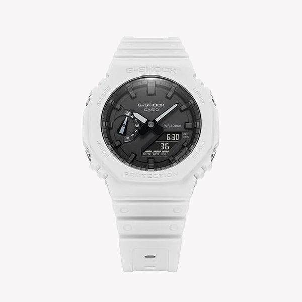 G-Shock Men's White Resin Watch, Digital Display | Ga-2100-7adr by i-watch