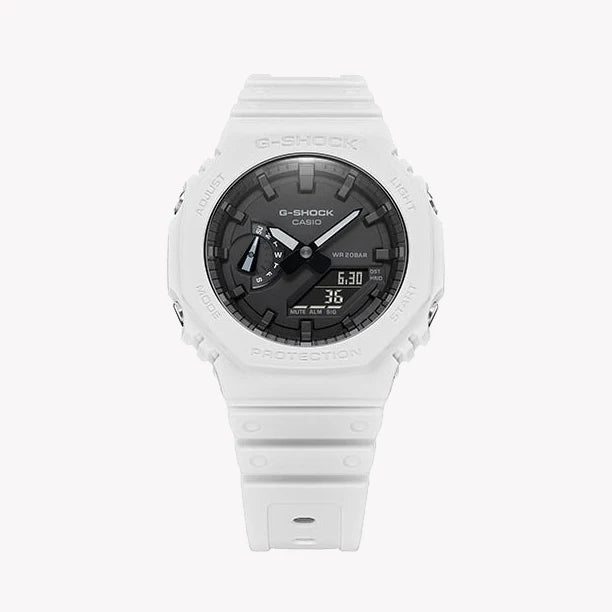 G-Shock Men's White Resin Watch, Digital Display | Ga-2100-7adr by i-watch