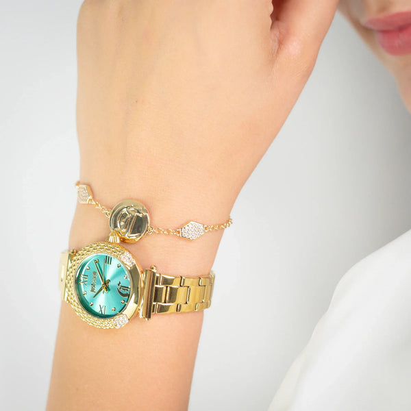 Just Cavalli Women's Gold Watch, Turquoise Dial | Jc1l332m0065 by i-watch