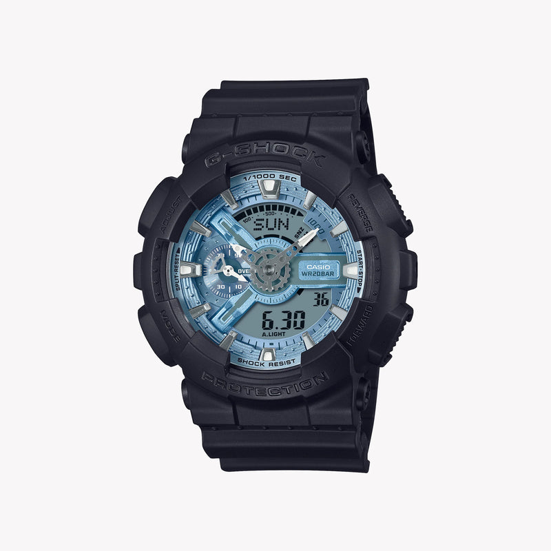 Casio Men's Black & Blue Resin Watch, Shock Resistant | Ga-110cd-1a2e by i-watch