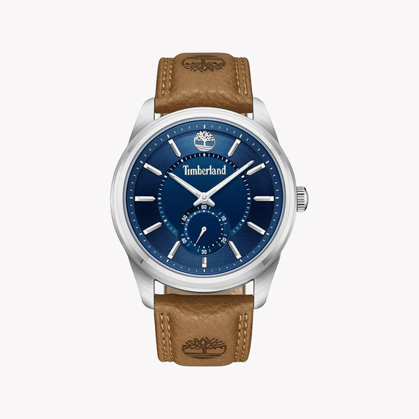 Timberland Men's Silver Stainless Steel, Brown Leather | Tdwga0029702 by i-watch
