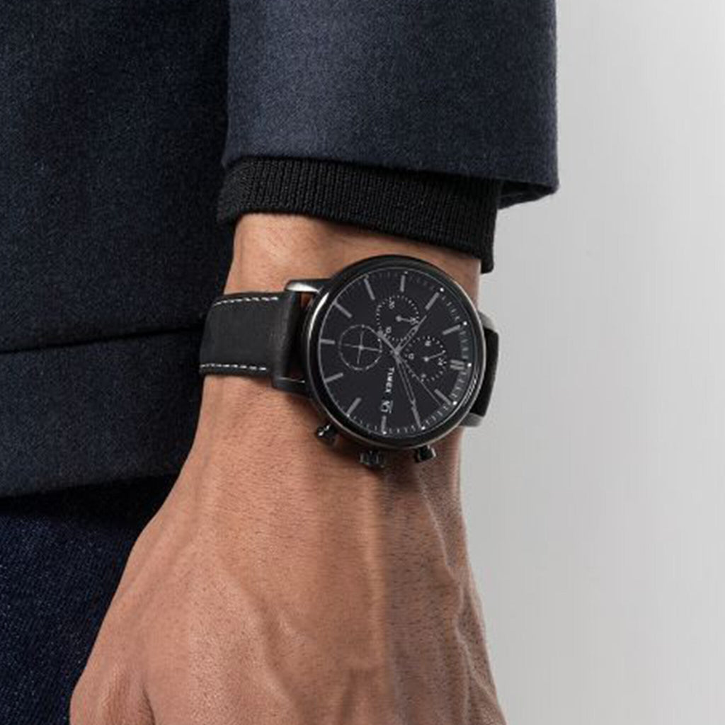 TIMEX CITY COLLECTION CHICAGO TW2U39200 – HERREN-CHRONOGRAPHENUHR AUS SCHWARZEM LEDER