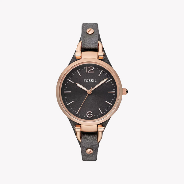Fossil Women's Rose Gold Watch, Grey Leather Band | Es3077 by i-watch
