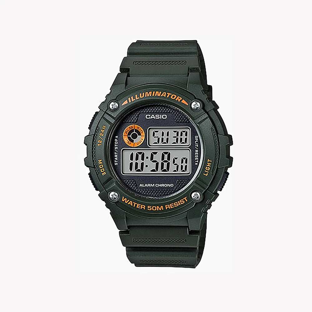 Casio W-216h-3bvdf Adventure Ready - Stylish Green Resin Men's Watch With Digital Display by i-watch