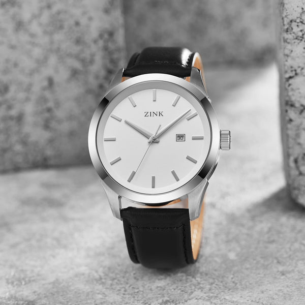 Zink Zk133g1ls-11 Elegant Timepiece - Modern Men's Watch With Leather Band & Silver Dial by i-watch