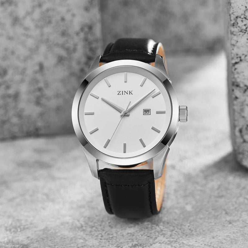 Zink Zk133g1ls-11 Elegant Timepiece - Modern Men's Watch With Leather Band & Silver Dial by i-watch
