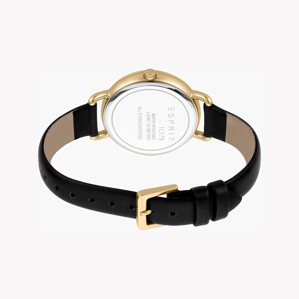 ESPRIT Women's Watch with Silver Stainless Steel Case and Black Leather Band-i-Watch-3