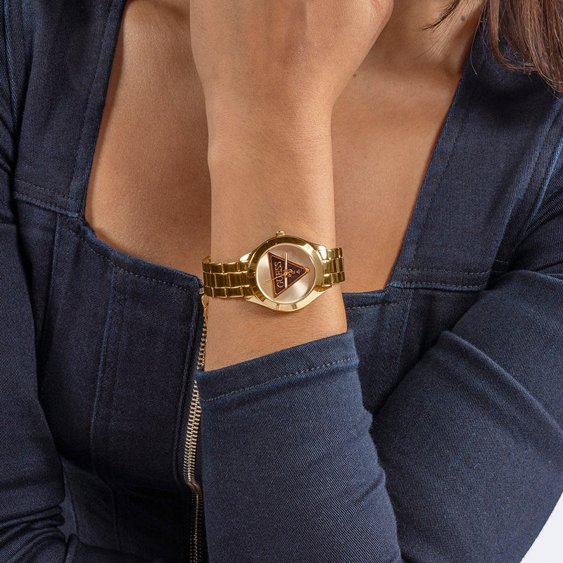 Guess Women's Gold Stainless Steel Watch, Gold Dial | Gw0675l2 by i-watch