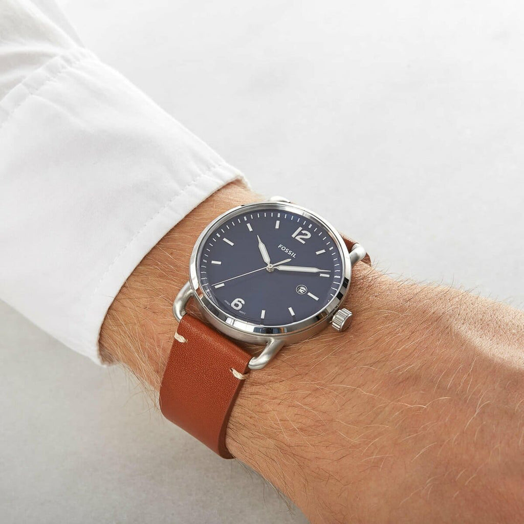 FOSSIL FS5325 TIMELESS ELEGANCE - SOPHISTICATED MEN'S WATCH WITH BLUE DIAL & BROWN LEATHER STRAP-i-Watch-4