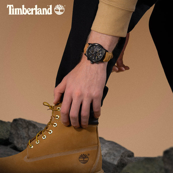 Timberland Men's Black Stainless Steel Watch, Brown Leather | Tdwgf0056101 by i-watch