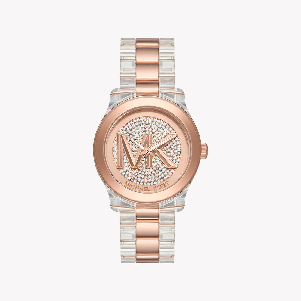Michael Kors Women's Silver-Rose Gold Watch, Rose Gold Dial | Mk7355 by i-watch
