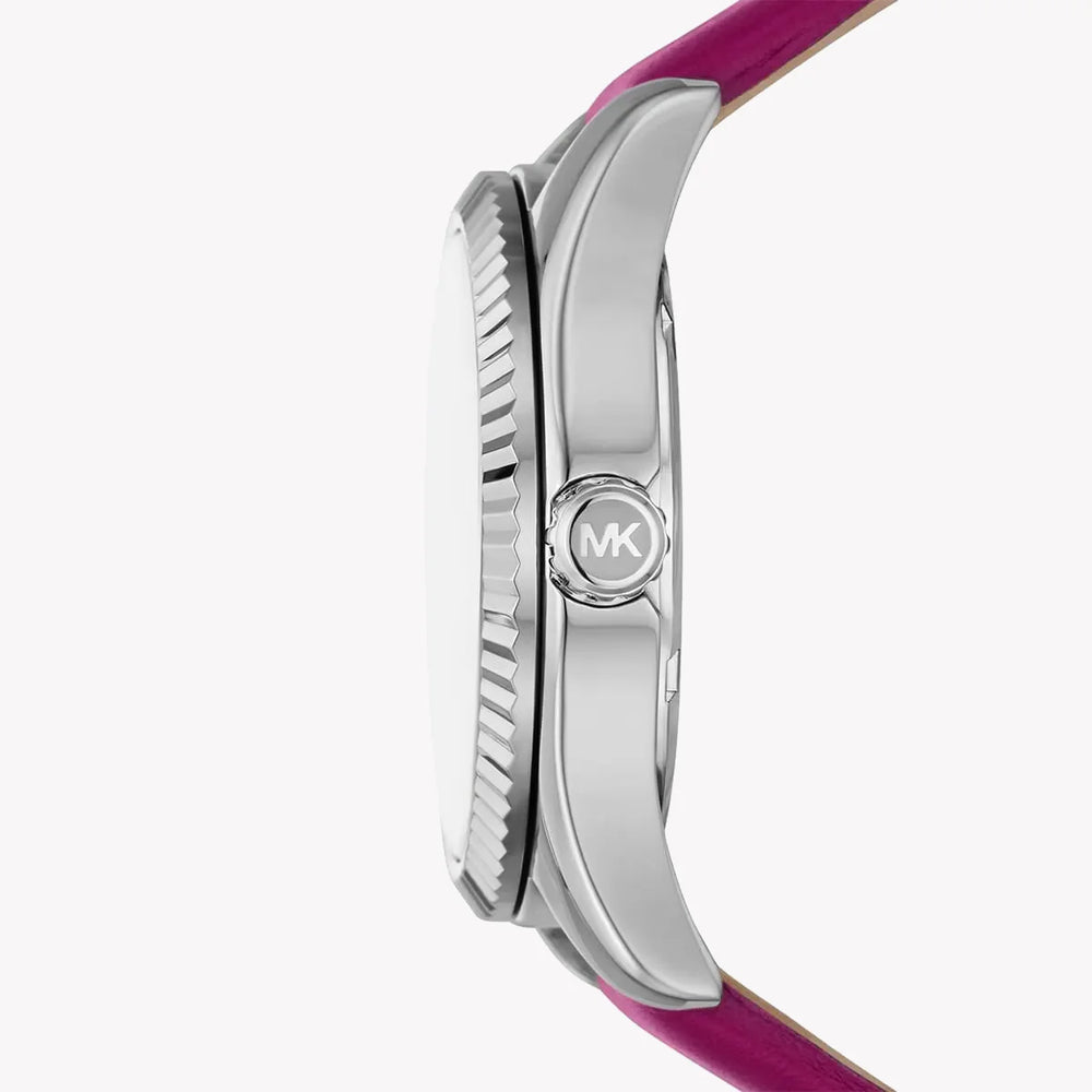 Michael Kors Women's Pink Leather Watch, Silver Case | Mk4749 by i-watch