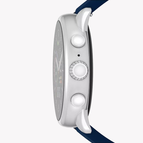 Fossil Men's Silver Stainless Steel, Blue Silicon | Ftw4070 by i-watch
