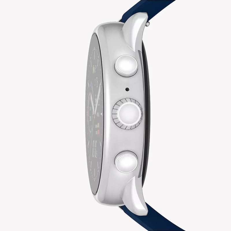 Fossil Men's Silver Stainless Steel, Blue Silicon | Ftw4070 by i-watch
