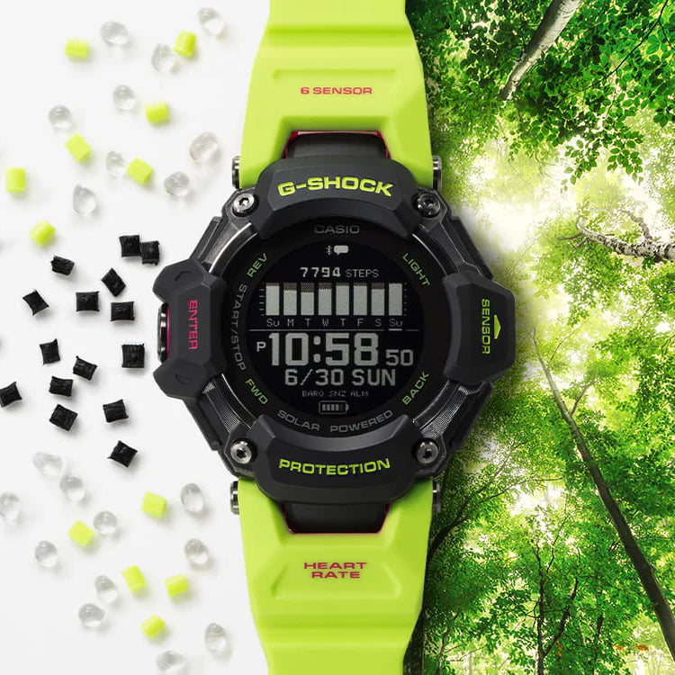 Casio Men's Black Resin Watch, Yellow Band | Gbd-H2000-1a9er by i-watch