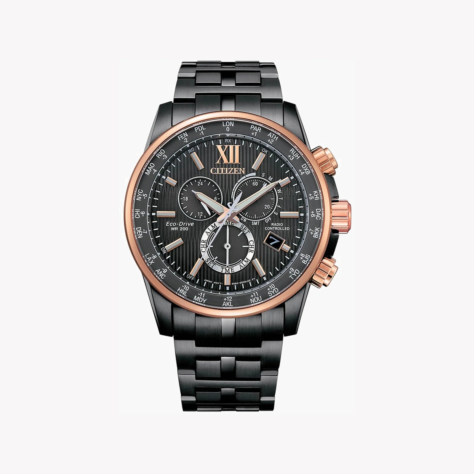 CITIZEN Eco-Drive CB5884-88H - BOLD PERFORMANCE MEN'S WATCH with BLACK STAINLESS STEEL and MULTIFUNCTIONAL FEATURES