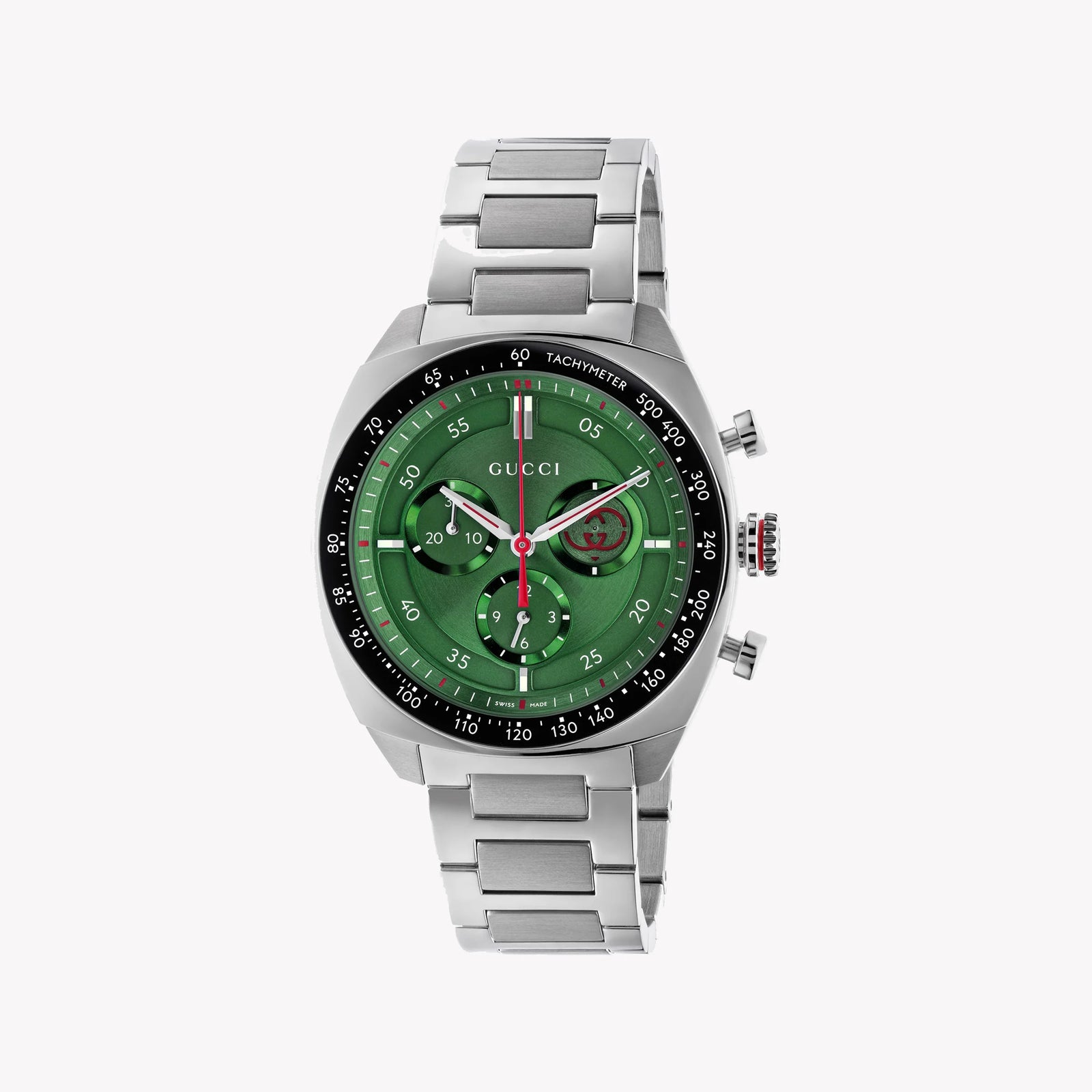Gucci Men's Silver Watch, Green Dial | Ya142318 by i-watch
