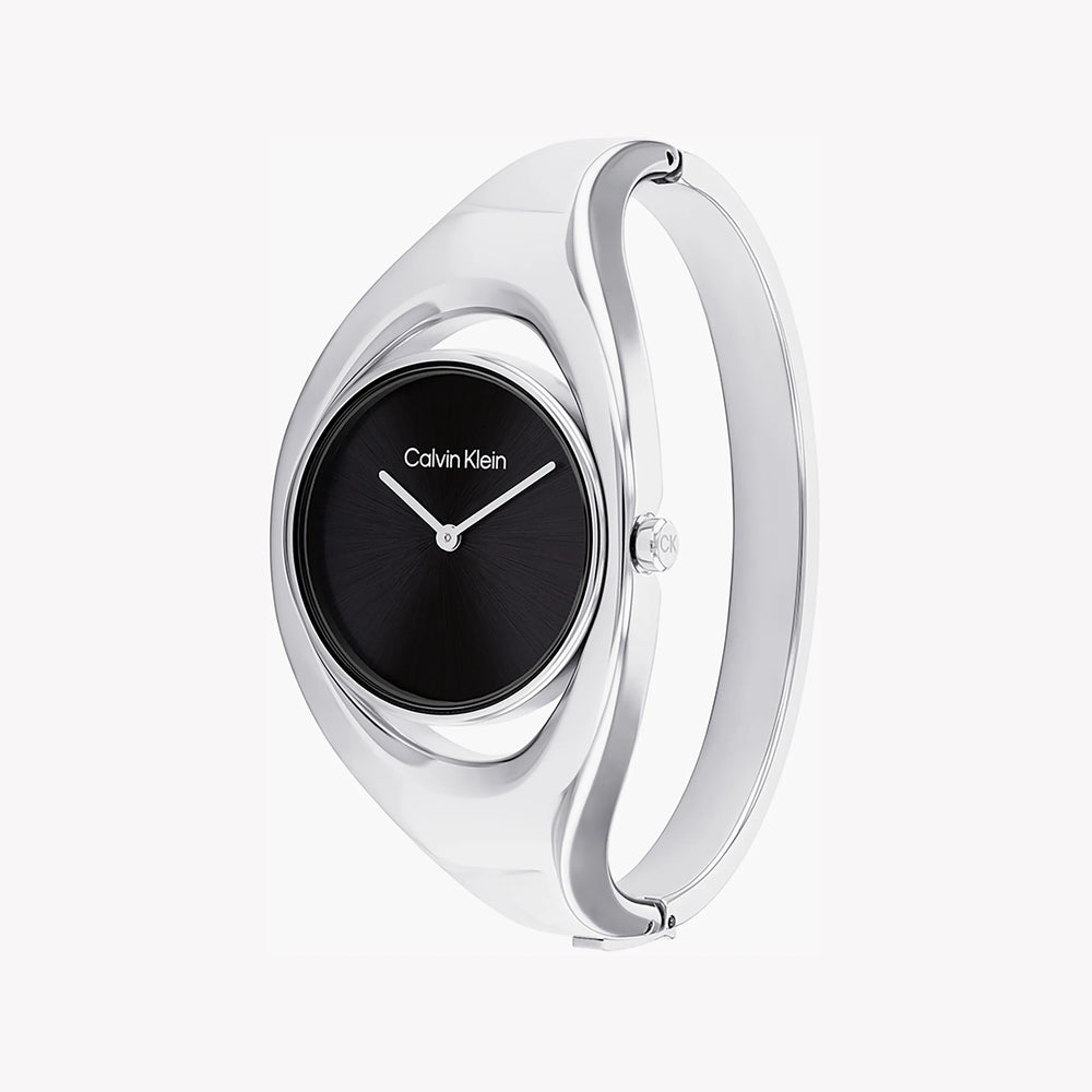 Ck Calvin Klein Men's Silver Watch, Black Dial | K2g271c6 by i-watch