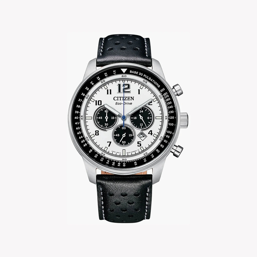 Citizen Men's Silver Stainless Steel, Black Leather | Ca4500-32a by i-watch