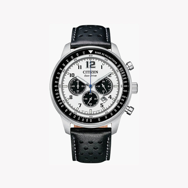 Citizen Men's Silver Stainless Steel, Black Leather | Ca4500-32a by i-watch