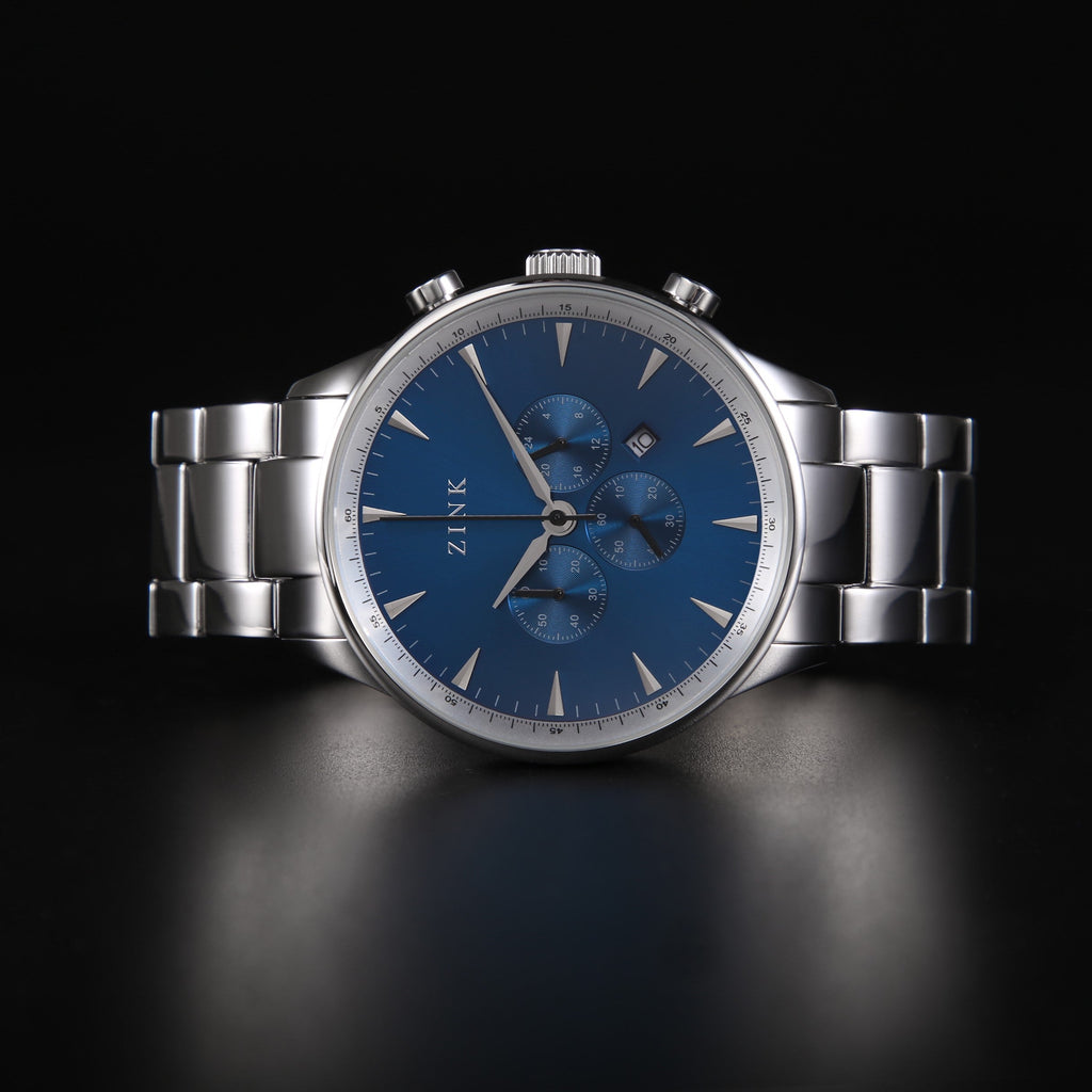 Zink Men's Stainless Steel Blue Dial Watch | Zk127g2ss-46