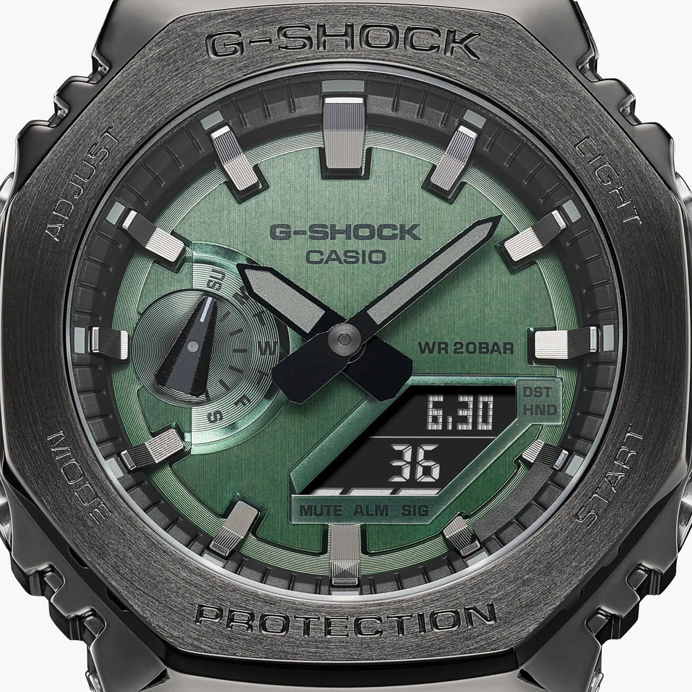 G-Shock Men's Green Dial, Grey Case | Gm-2100b-3adr by i-watch