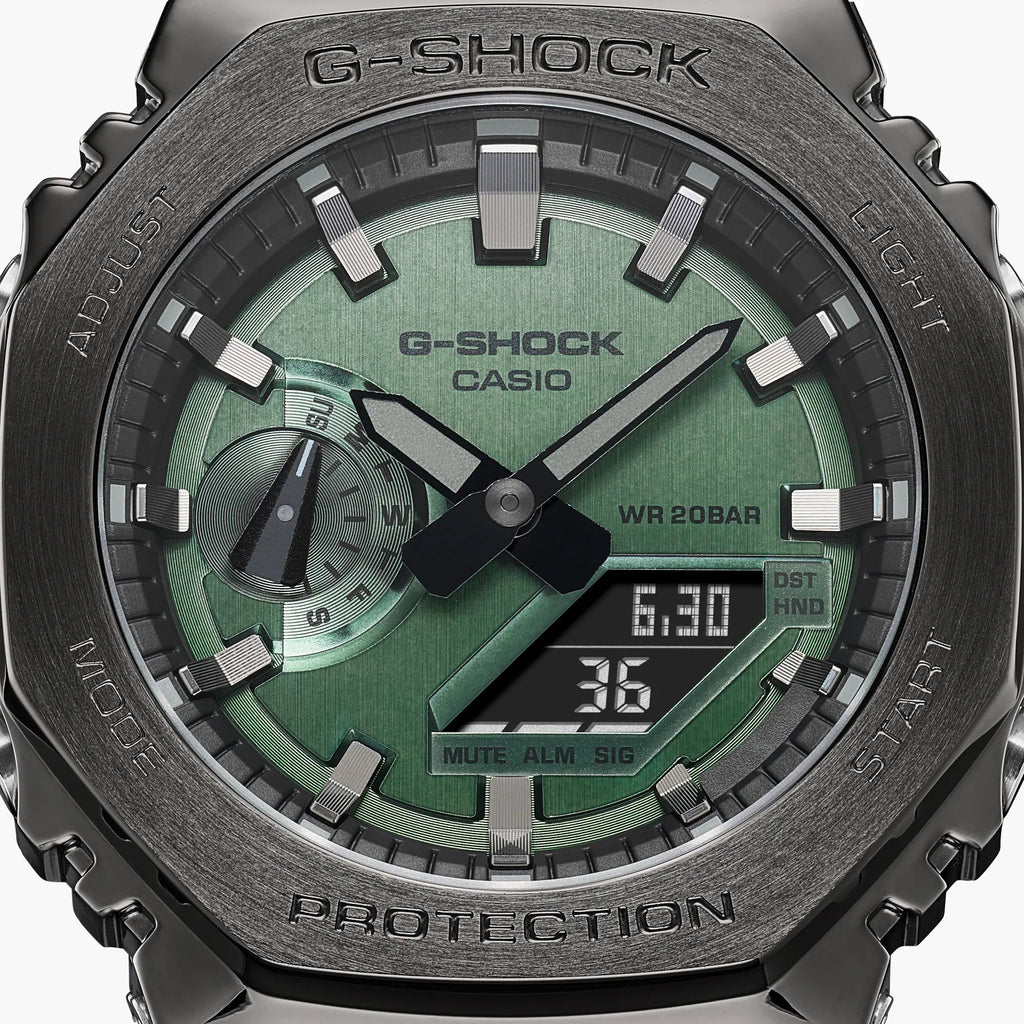 CASIO G-SHOCK GM-2100B-3ADR OAK - TOUGH LUXE MEN'S WATCH WITH GREEN DIAL & SILVER CASE-i-Watch-5