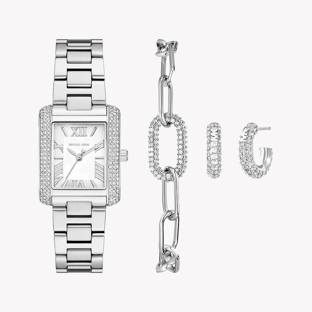 MICHAEL KORS MK4839SET - ELEVATED ELEGANCE: Chic Women's Watch in Silver with Luxe Stainless Steel Band