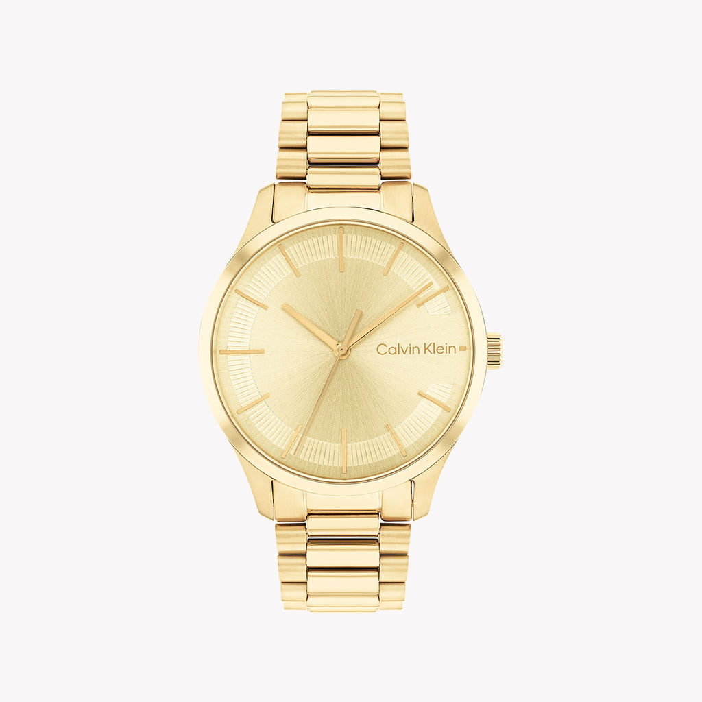 CK CALVIN KLEIN GOLD CHARM WATCH - ELEGANT TIMEPIECE FOR THE MODERN WOMAN