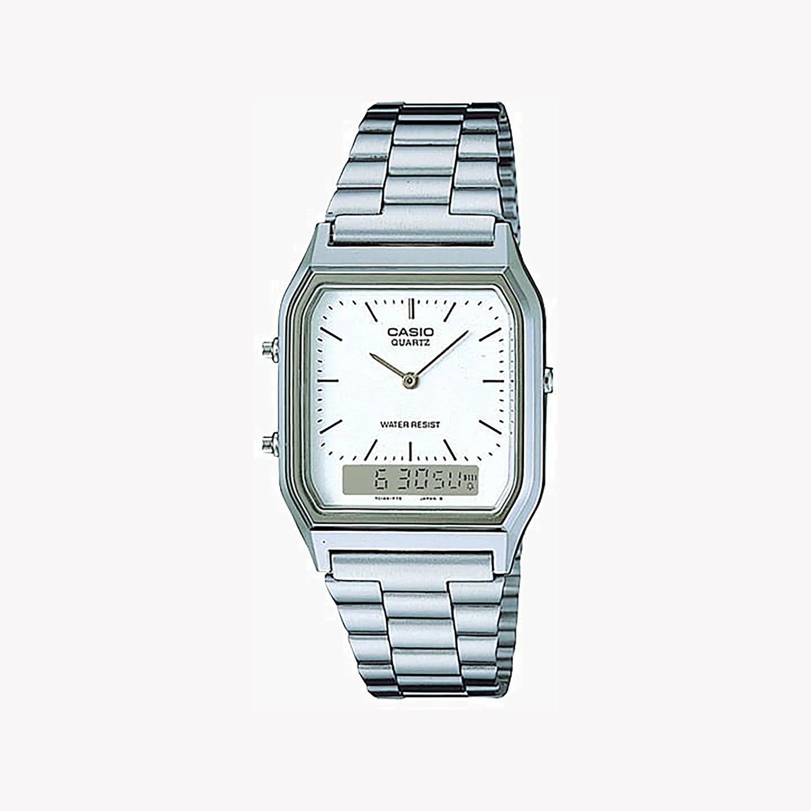 Casio Aq-230a-7dmq Elegant Timepiece - Versatile Silver Stainless Steel Dress Watch For All Occasions by i-watch