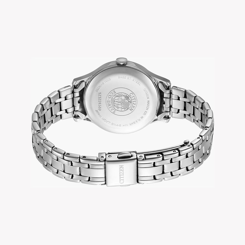 Citizen Em0890-85a - Elegant Shimmer: Eco-Drive Women's Watch With Crystal Accents & Silver Steel Band by i-watch